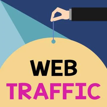 Writing note showing Web Traffic. Business photo showcasing the amount of data Stockillustratie