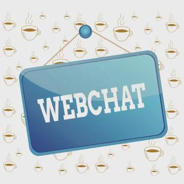 Writing note showing Webchat. Business photo showcasing system that allows users 库存插图