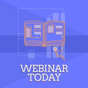 Writing note showing Webinar Today. Business photo showcasing Presentation that Stock Illustration