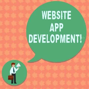 Writing note showing Website App Development. Business photo showcasing Creation Stock Illustration