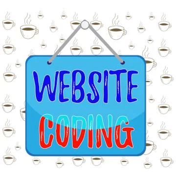 Writing note showing Website Coding. Business photo showcasing system of symbols 스톡 일러스트