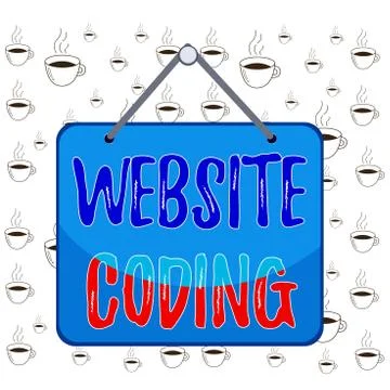 Writing note showing Website Coding. Business photo showcasing system of symbols Stock Illustration