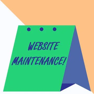 Writing note showing Website Maintenance. Business photo showcasing act of Stock-Illustration