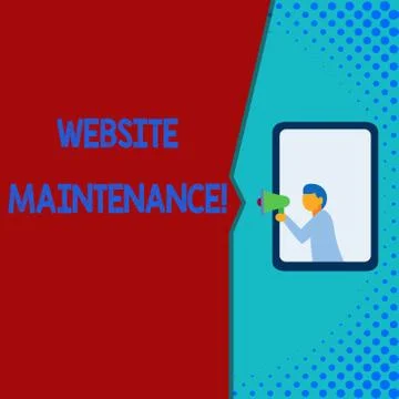 Writing note showing Website Maintenance. Business photo showcasing act of Stock-Illustration