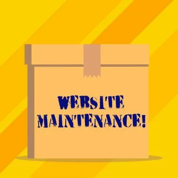 Writing note showing Website Maintenance. Business photo showcasing act of Stock-Illustration
