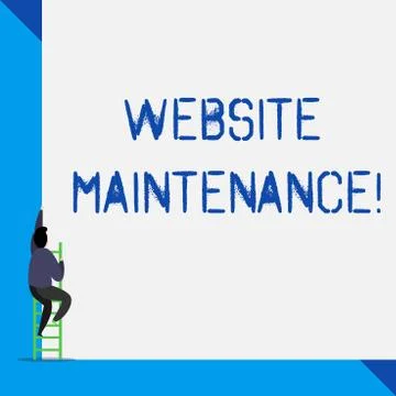 Writing note showing Website Maintenance. Business photo showcasing act of Stock-Illustration