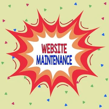 Writing note showing Website Maintenance. Business photo showcasing act of Stock-Illustration