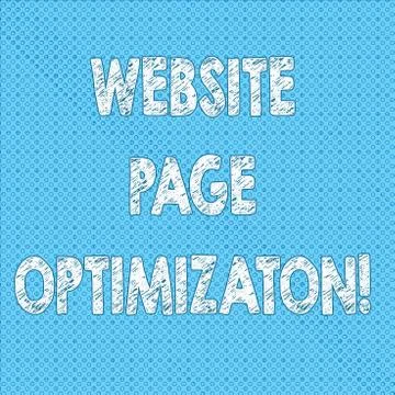 Writing note showing Website Page Optimization. Business photo showcasing Stock Illustration