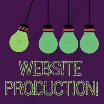 Writing note showing Website Production. Business photo showcasing process of Illustrazione stock