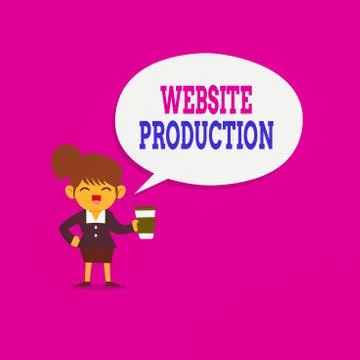 Writing note showing Website Production. Business photo showcasing creating Illustrazione stock