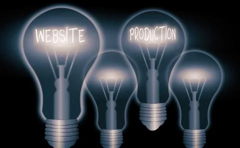Writing note showing Website Production. Business photo showcasing creating Illustrazione stock