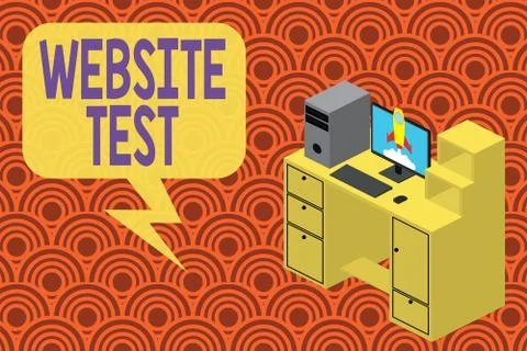 Writing note showing Website Test. Business photo showcasing test the websites Stock Illustration