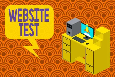 Writing note showing Website Test. Business photo showcasing test the websites 스톡 일러스트