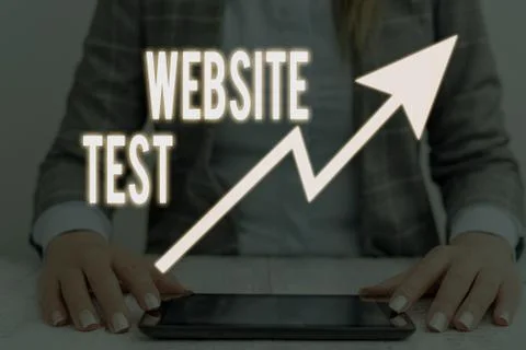 Writing note showing Website Test. Business photo showcasing test the websites Stock Photos