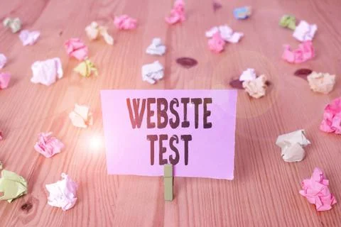 Writing note showing Website Test. Business photo showcasing test the websites 写真素材