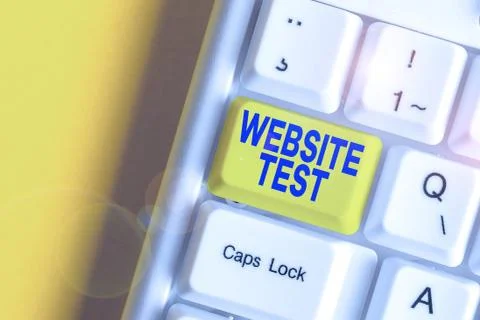 Writing note showing Website Test. Business photo showcasing test the websites Stock Photos