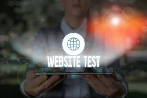 Writing note showing Website Test. Business photo showcasing test the websites Stock Photos