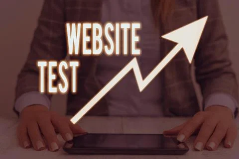 Writing note showing Website Test. Business photo showcasing test the websites Stock Photos