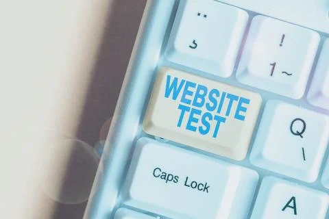 Writing note showing Website Test. Business photo showcasing test the websites Stock Photos