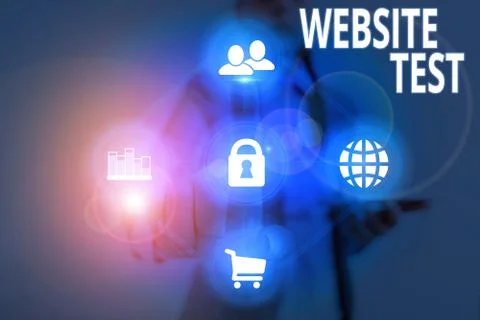 Writing note showing Website Test. Business photo showcasing test the websites Foto stock