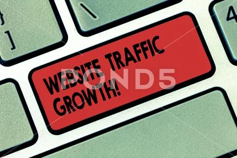 Writing note showing Website Traffic Growth. Business photo showcasing marketing Stock Photos