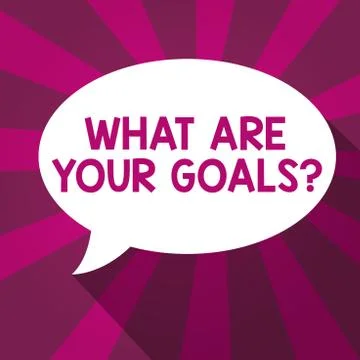 Writing note showing What Are Your Goals question. Business photo showcasing ask Ilustración de archivo