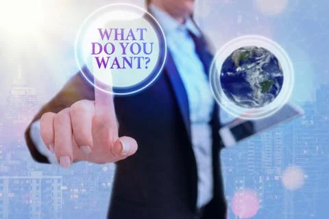 Writing note showing What Do You Want Question. Business photo showcasing say or 写真素材