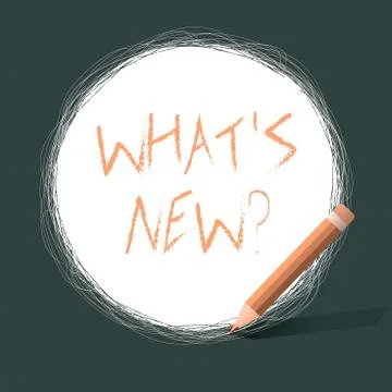 Writing note showing What S New Question. Business photo showcasing when you ask Ilustración de archivo