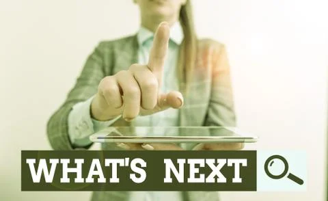 Writing note showing What S Is Next. Business photo showcasing talking about the Stock Photos