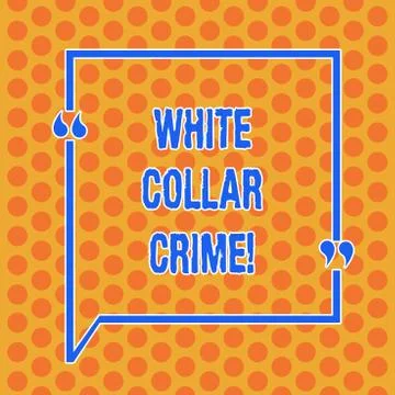 Writing note showing White Collar Crime. Business photo showcasing refers Stock Illustration