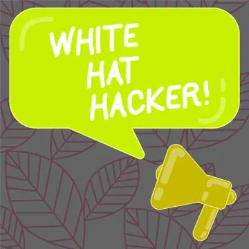 Writing note showing White Hat Hacker. Business photo showcasing Computer sec Stock Illustration
