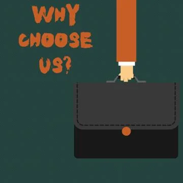 Writing note showing Why Choose Us Question. Business photo showcasing list a Ilustração Stock