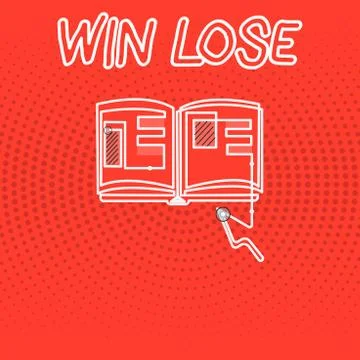 Writing note showing Win Lose. Business photo showcasing Compare possibilities 스톡 일러스트