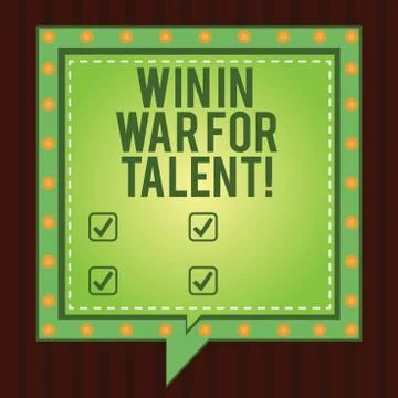 Writing note showing Win In War For Talent. Business photo showcasing Fight Stockillustratie