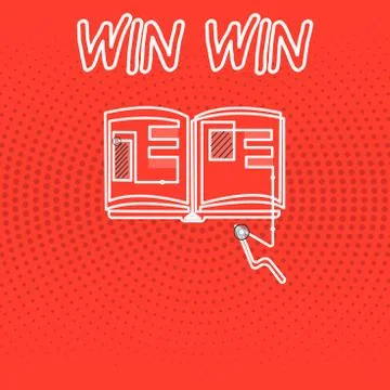 Writing note showing Win Win. Business photo showcasing Strategy for both parts Stockillustratie