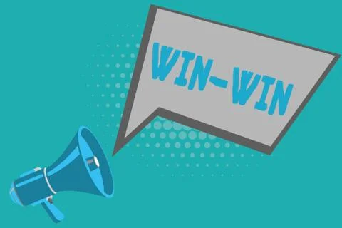 Writing note showing Win Win. Business photo showcasing Strategy for both parts Stockillustratie