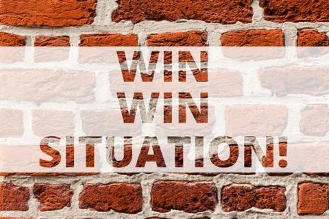 Writing note showing Win Win Situation. Business photo showcasing choice which 스톡 사진