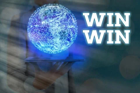 Writing note showing Win Win. Business photo showcasing balanced situation Stock Photos
