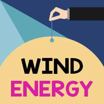 Writing note showing Wind Energy. Business photo showcasing the process by which Stock Illustration