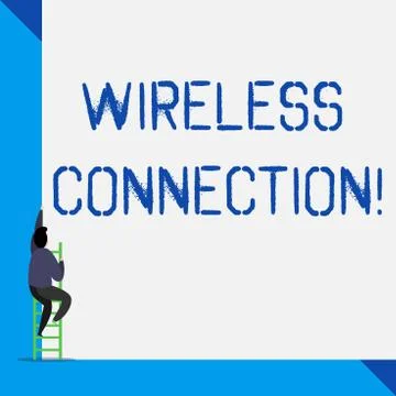 Writing note showing Wireless Connection. Business photo showcasing there is no Stock Illustration