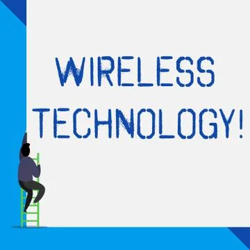 Writing note showing Wireless Technology. Business photo showcasing a technology 스톡 일러스트