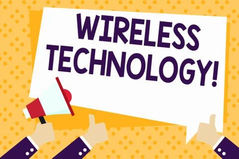 Writing note showing Wireless Technology. Business photo showcasing a technology Stock Illustration