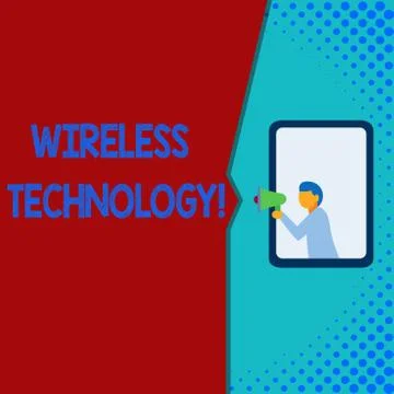 Writing note showing Wireless Technology. Business photo showcasing a technology Stock Illustration