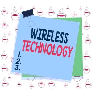 Writing note showing Wireless Technology. Business photo showcasing a technology Illustrazione stock