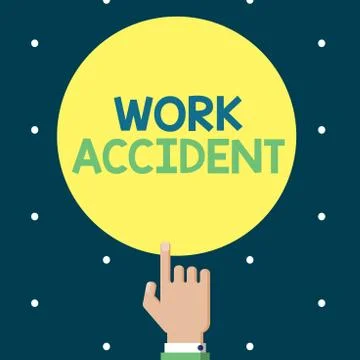 Writing note showing Work Accident. Business photo showcasing Mistake Injury Stock Illustration