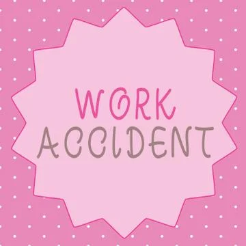 Writing note showing Work Accident. Business photo showcasing Mistake Injury Stock Illustration
