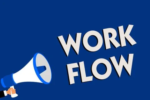 Writing note showing Work Flow. Business photo showcasing Continuity of a Stock Illustration