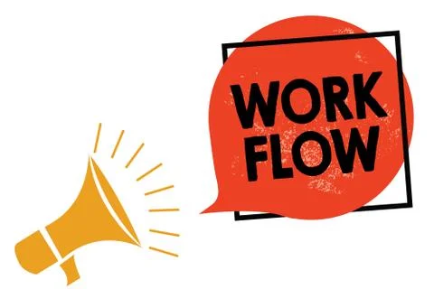 Writing note showing Work Flow. Business photo showcasing Continuity of a Stock Illustration