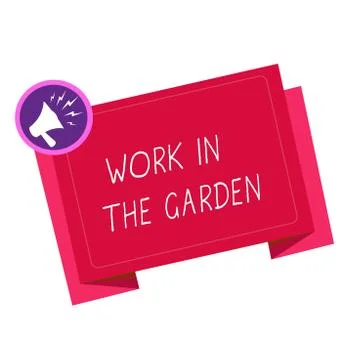 Writing note showing Work In The Garden. Business photo showcasing Tending the Stock Illustration