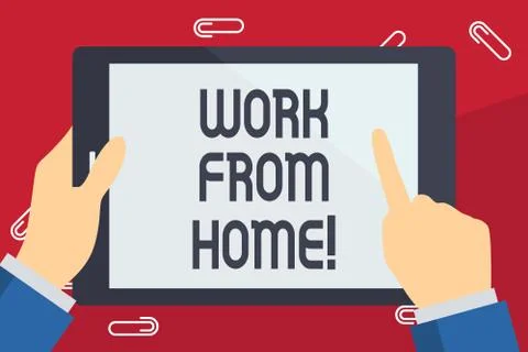 Writing note showing Work From Home. Business photo showcasing Freelance job Stock Illustration